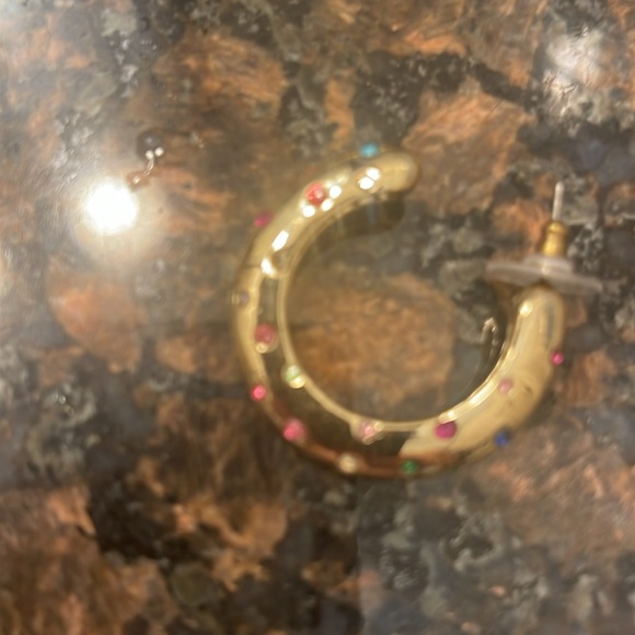 Bauble Bar earrings. About 2” wide. Beautiful multicolor crystals - Picture 2 of 2